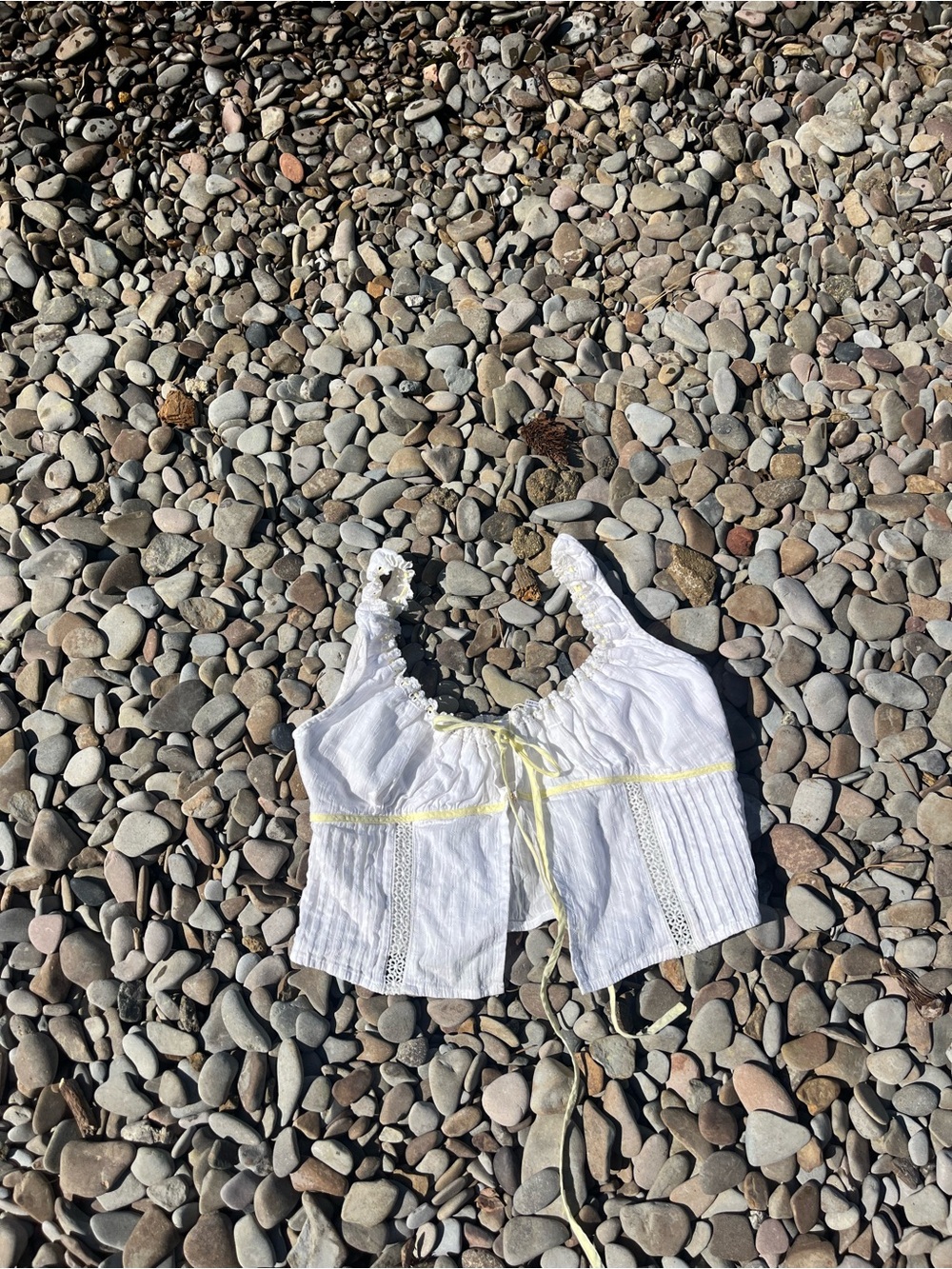 Byblos White Top with Pale Yellow Trim